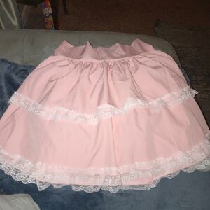 Pink lace skirt
